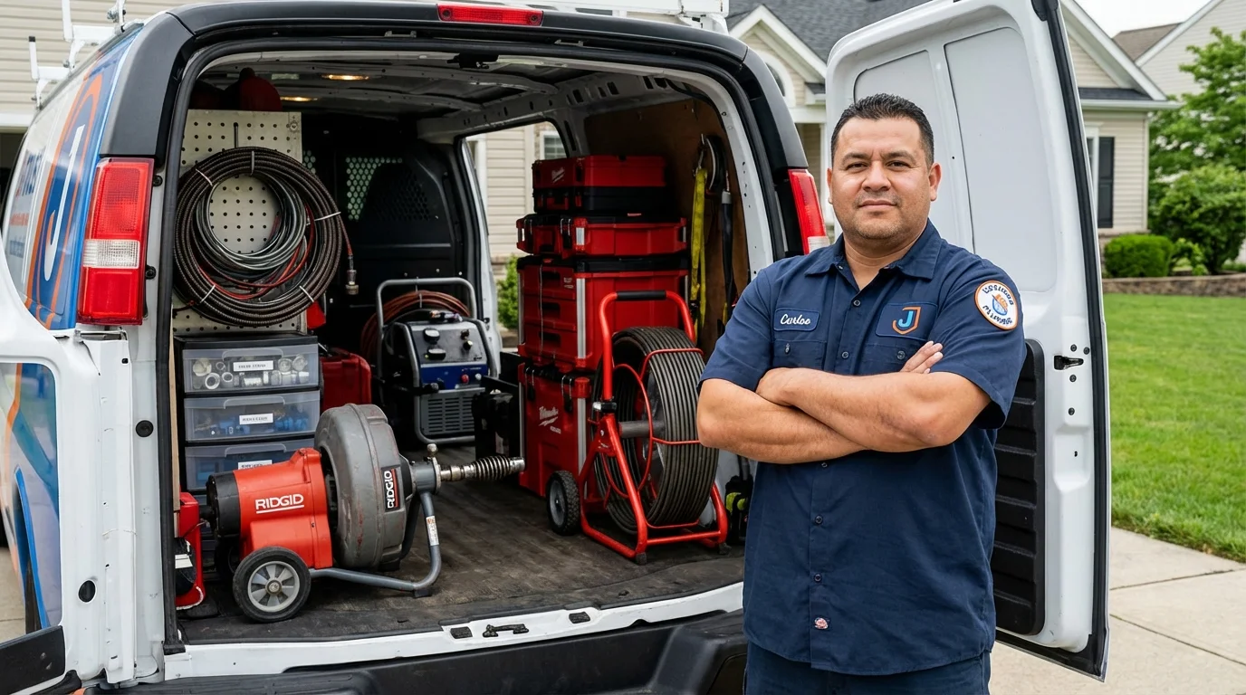 Professional drain cleaning equipment and Johns Plumbing LLC plumber in Prudhoe Bay