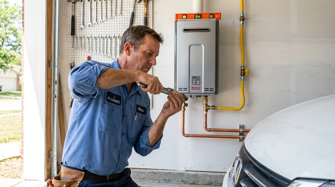 Tankless water heater installation by a Johns Plumbing LLC plumber in Prudhoe Bay